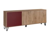 ТВ-тумба  Ливерпуль дуб вотан,бордо глянец