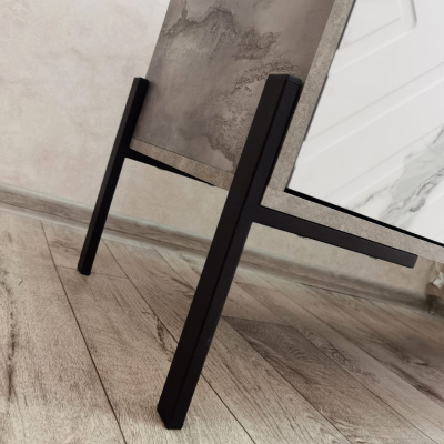 Тумба ТВ Аллиум-3 2 кат. (Айрон рок/Монте белый/Вставка венге/Черный)